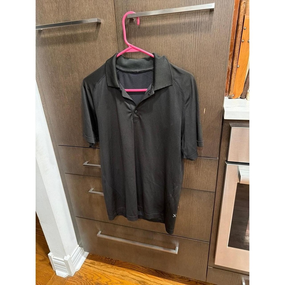 Lululemon Men's Black Short Sleeve Polo Shirt metal tech small